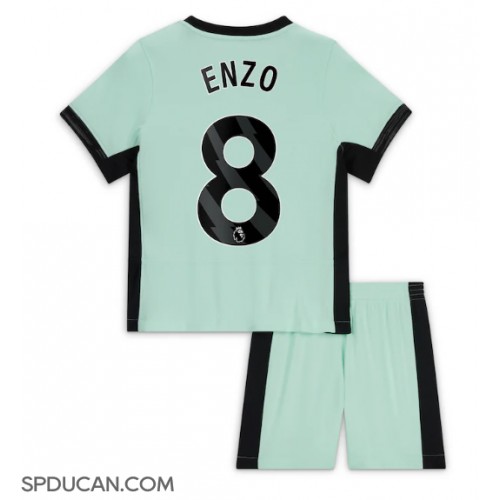 Dječji Nogometni Dres Chelsea Enzo Fernandez #8 Rezervni 2023-24 Kratak Rukav (+ Kratke hlače)